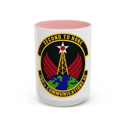704th Communications Squadron (U.S. Air Force) Accent Coffee Mug 15oz Pink - Go Mug Yourself