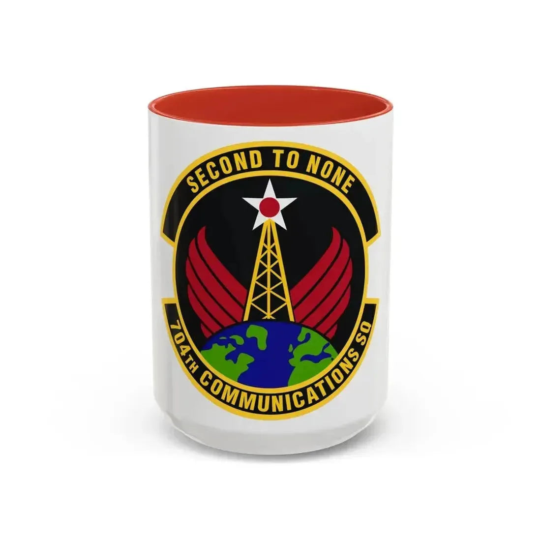 704th Communications Squadron (U.S. Air Force) Accent Coffee Mug 15oz Red - Go Mug Yourself