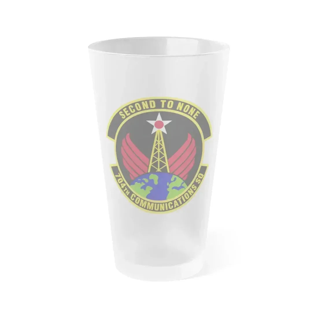 704th Communications Squadron (U.S. Air Force) Frosted Pint Glass 16oz 16oz Frosted - Go Mug Yourself