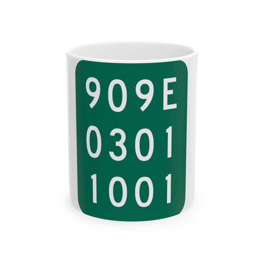 NY-909E (New York) (Road Sign) White Coffee Mug