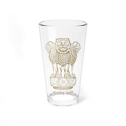 Emblem of India brown (India) (Coat of Arms) Pint Glass 16oz