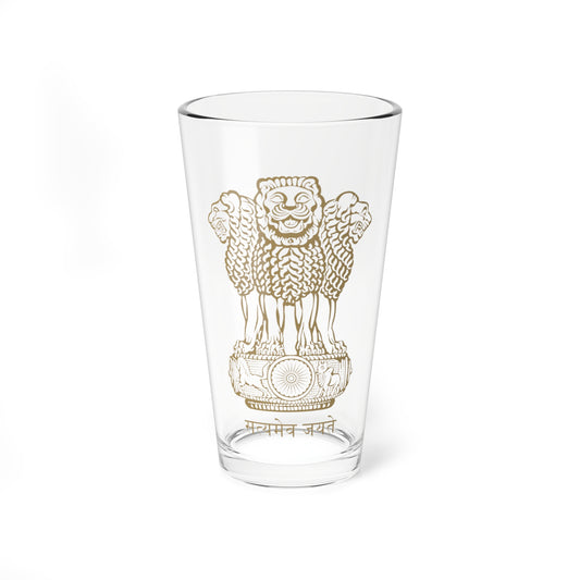 Emblem of India brown (India) (Coat of Arms) Pint Glass 16oz