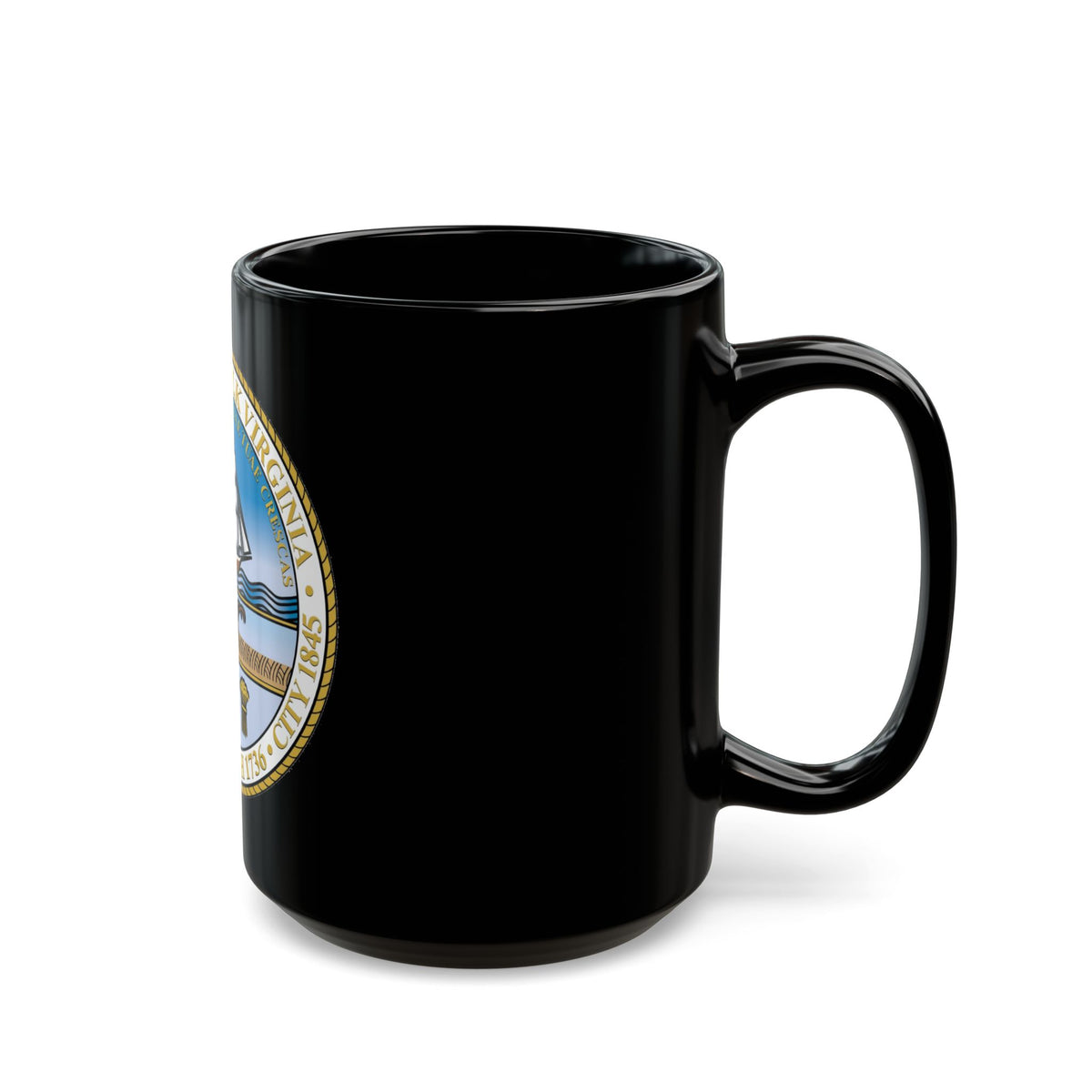 Seal of Norfolk Virginia - Black Coffee Mug