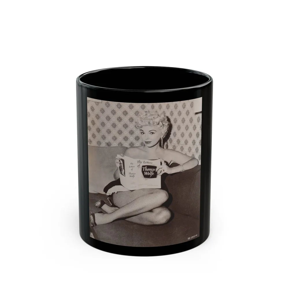 Barbara Nichols #256 (Vintage Female Icon) Black Coffee Mug-11oz-Go Mug Yourself