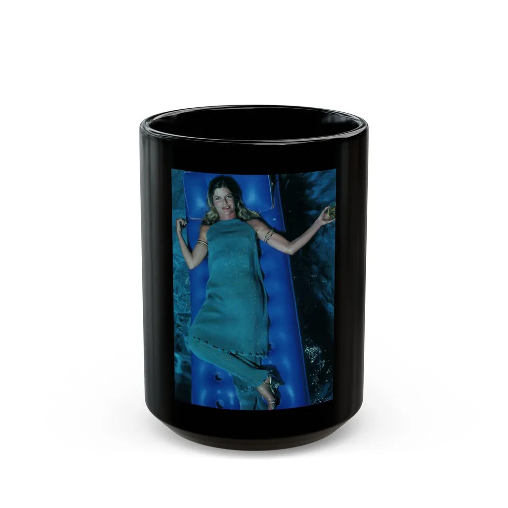 Katharine Ross #112 (Vintage Female Icon) Black Coffee Mug-15oz-Go Mug Yourself