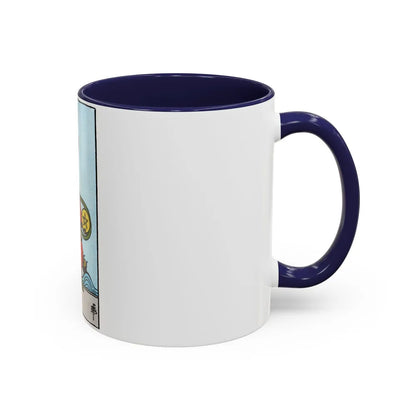 The 2 of Pentacles (Tarot Card) Accent Coffee Mug-Go Mug Yourself