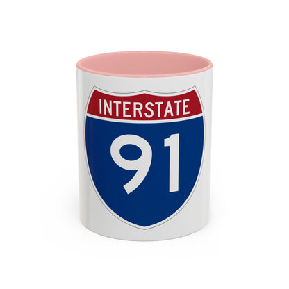 Interstate 91 (U.S. Highways) Accent Coffee Mug