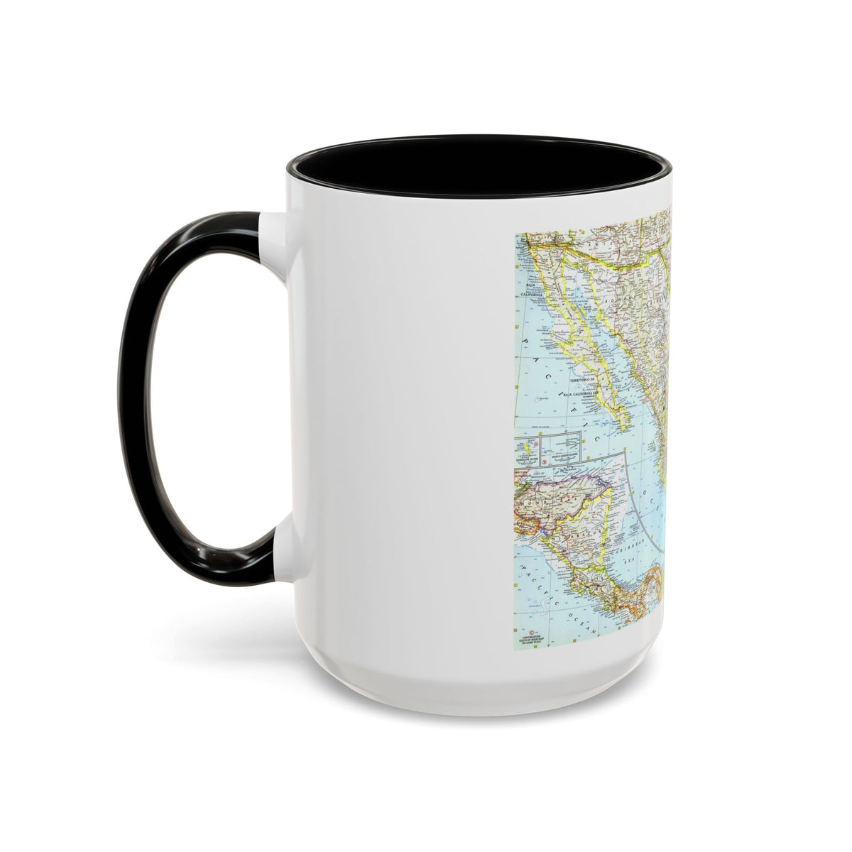Central America - Mexico (1961) (Map) Accent Coffee Mug