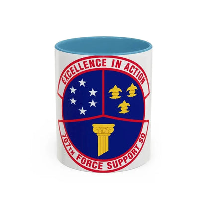 707 Force Support Squadron AFISRA (U.S. Air Force) Accent Coffee Mug 11oz Light Blue - Go Mug Yourself
