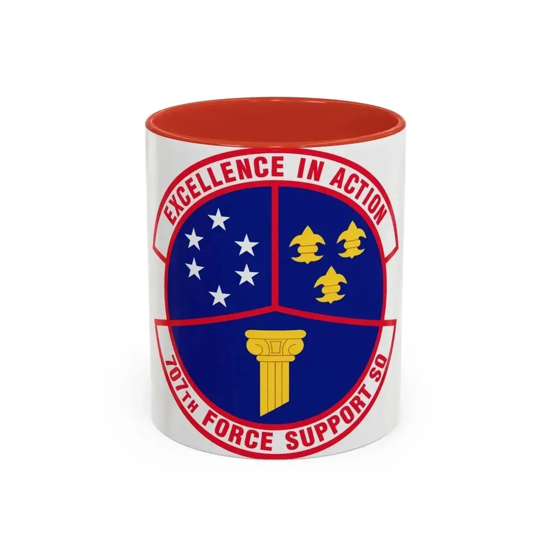 707 Force Support Squadron AFISRA (U.S. Air Force) Accent Coffee Mug 11oz Red - Go Mug Yourself