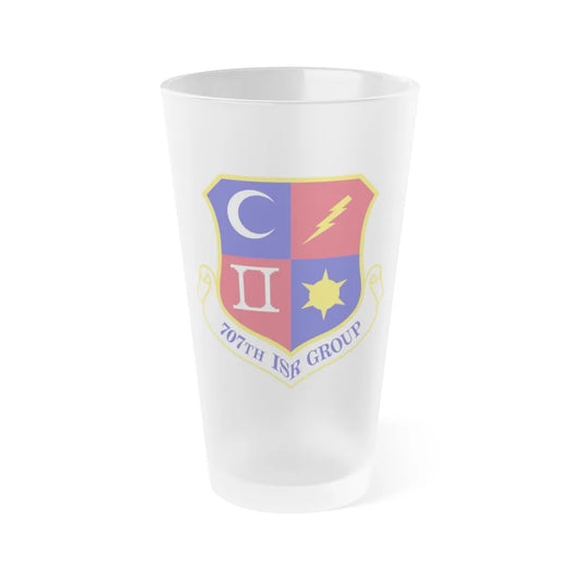 707 Intelligence Surveillance and Reconnaissance Group AFISRA (U.S. Air Force) Frosted Pint Glass 16oz-16oz-Frosted-Go Mug Yourself