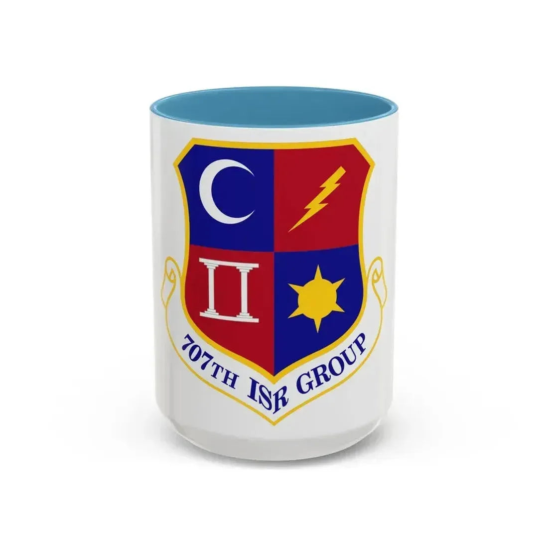 707 Intelligence Surveillance and Reconnaissance Group AFISRA (U.S. Air Force) Accent Coffee Mug 15oz Light Blue - Go Mug Yourself