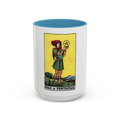 The Page of Pentacles (Tarot Card) Accent Coffee Mug