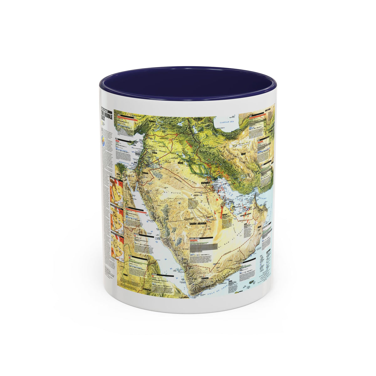 Middle East - States in Turmoil (1991) (Map) Accent Coffee Mug