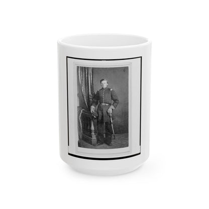 Captain Charles Nagel, Union Officer In The 32nd Indiana Regiment, Full-Length Portrait, Standing, Facing Front (U.S. Civil War) White Coffee Mug