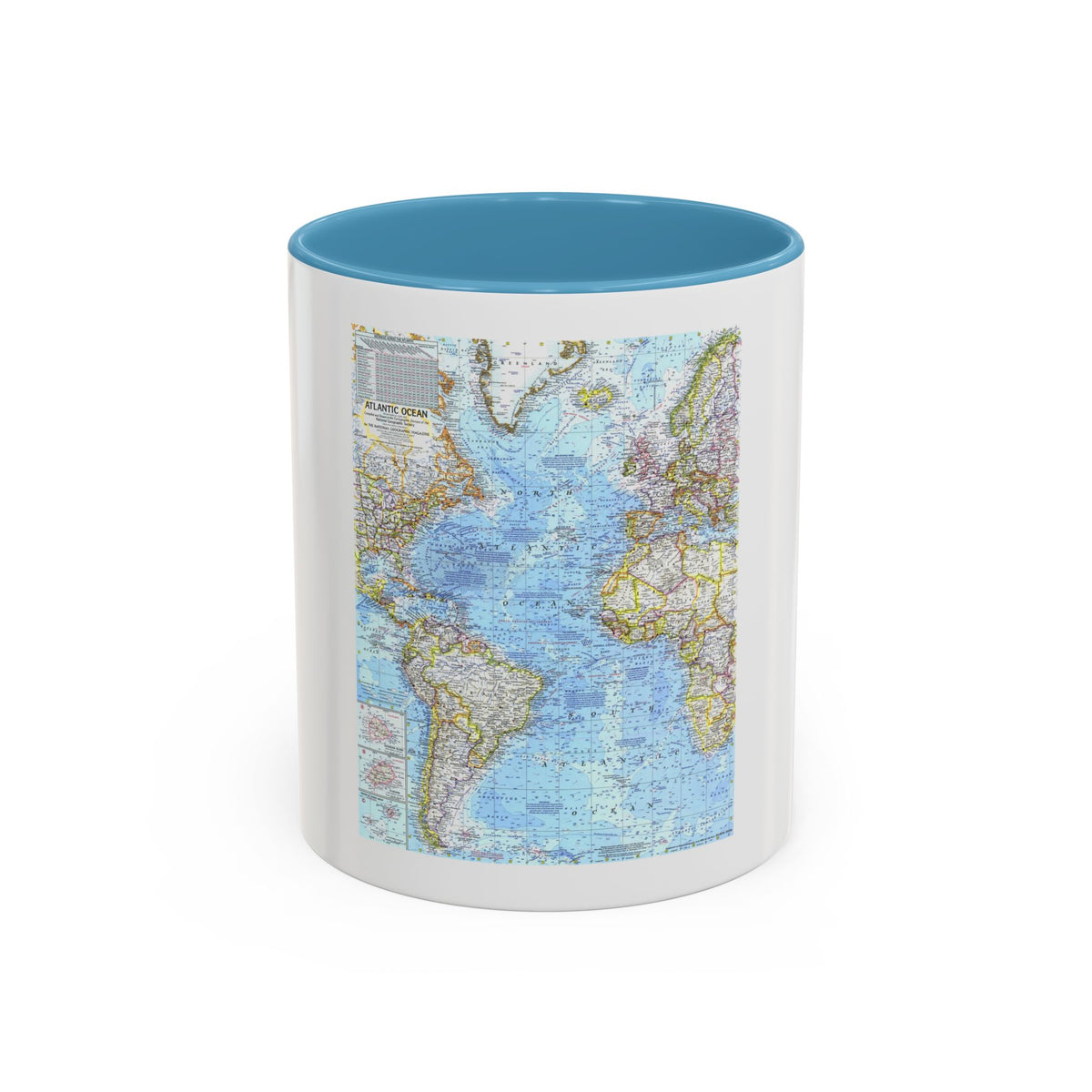 Atlantic Ocean (1968) (Map) Accent Coffee Mug