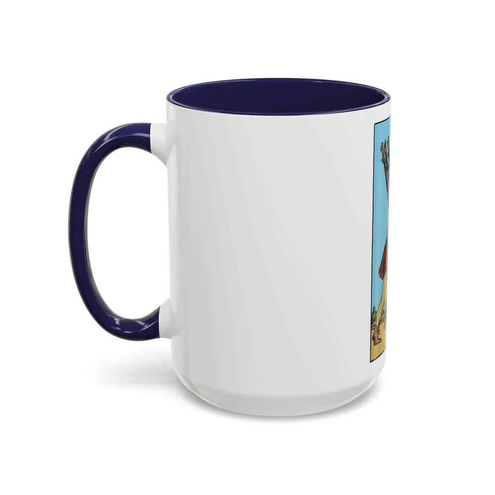 The 10 of Wands (Tarot Card) Accent Coffee Mug-Go Mug Yourself