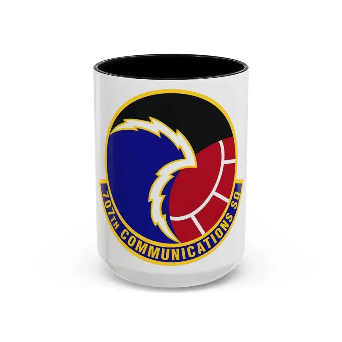 707th Communications Squadron (U.S. Air Force) Accent Coffee Mug 15oz Black - Go Mug Yourself
