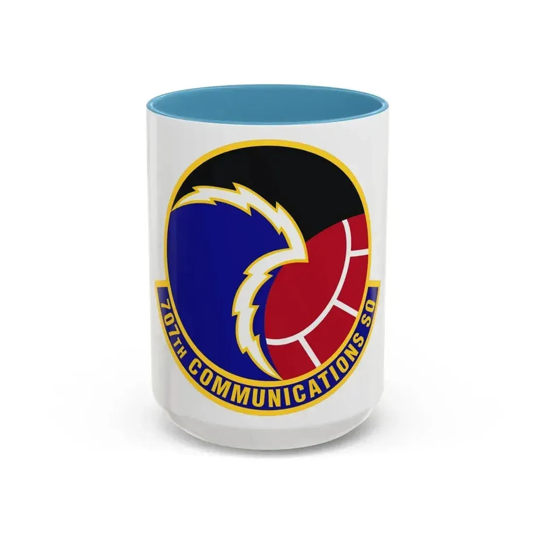 707th Communications Squadron (U.S. Air Force) Accent Coffee Mug 15oz Light Blue - Go Mug Yourself