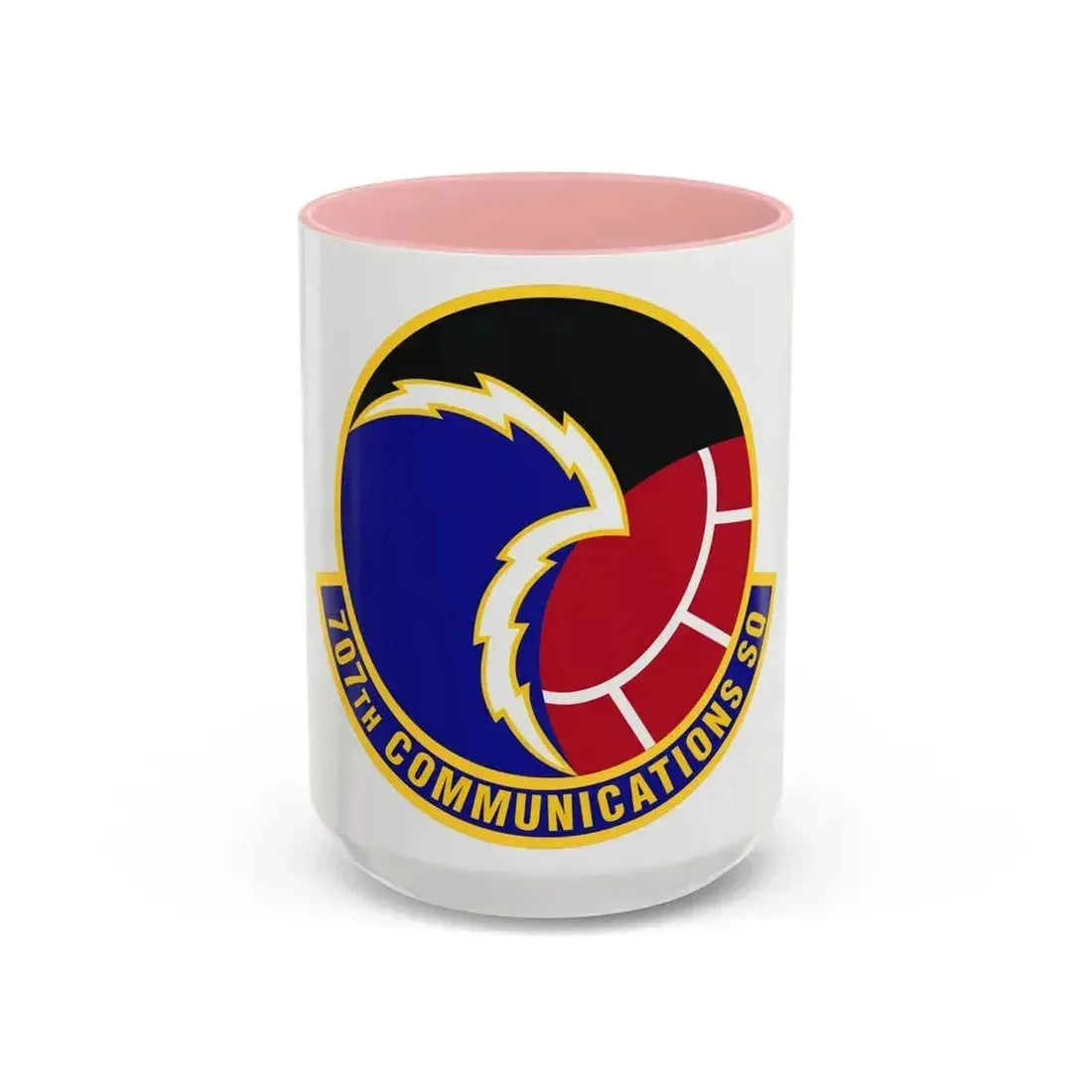 707th Communications Squadron (U.S. Air Force) Accent Coffee Mug 15oz Pink - Go Mug Yourself