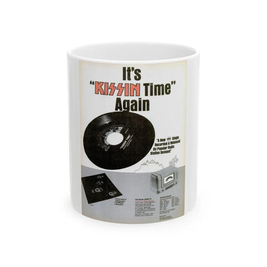 Kiss 1974 (Music Poster) White Coffee Mug-11oz-Go Mug Yourself