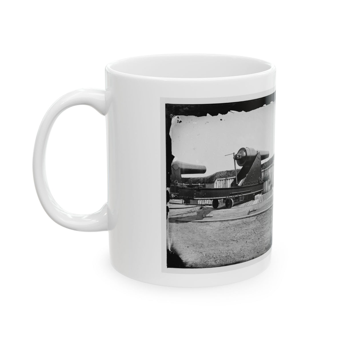 Alexandria, Virginia (Vicinity). 200 Pdr. Parrott Rifle Gun In Battery Rodgers (U.S. Civil War) White Coffee Mug