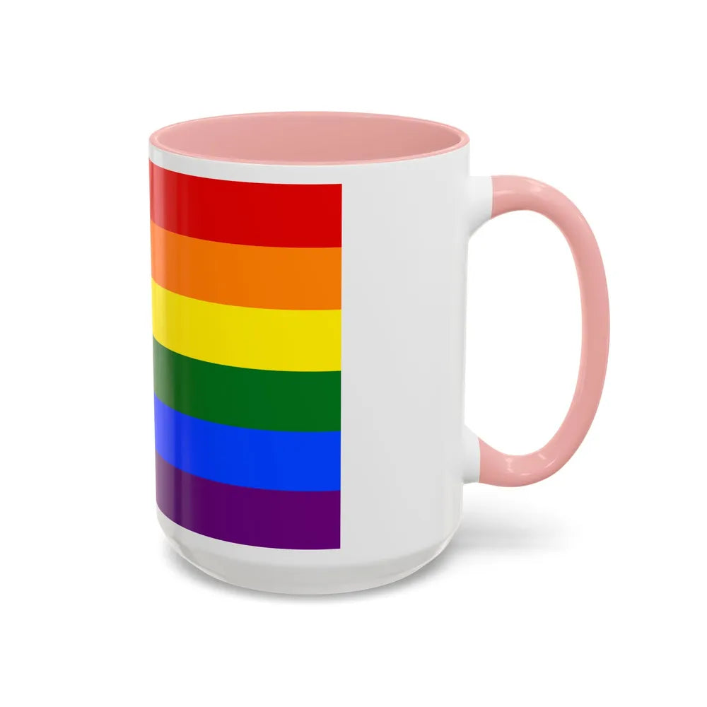 LGBTQ+ rainbow flag Quasar Progress Pride Flag - Accent Coffee Mug-Go Mug Yourself