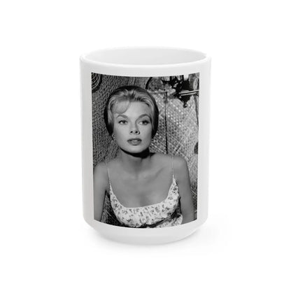 Leslie Parrish #79 (Vintage Female Icon) White Coffee Mug-15oz-Go Mug Yourself