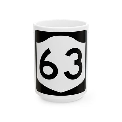 NY-63 (New York) (Road Sign) White Coffee Mug
