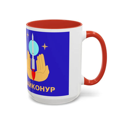 Flag of Baikonur Kazakhstan - Accent Coffee Mug-Go Mug Yourself