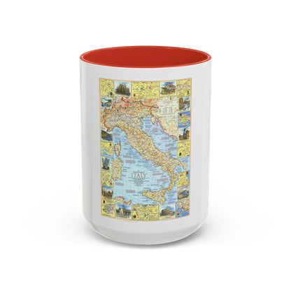 Italy - A Traveller's Map 1 (1970) (Map) Accent Coffee Mug