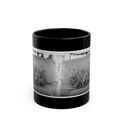 James River, Va. Officers Of The U.S.S. Monitor Grouped By The Turret (U.S. Civil War) Black Coffee Mug