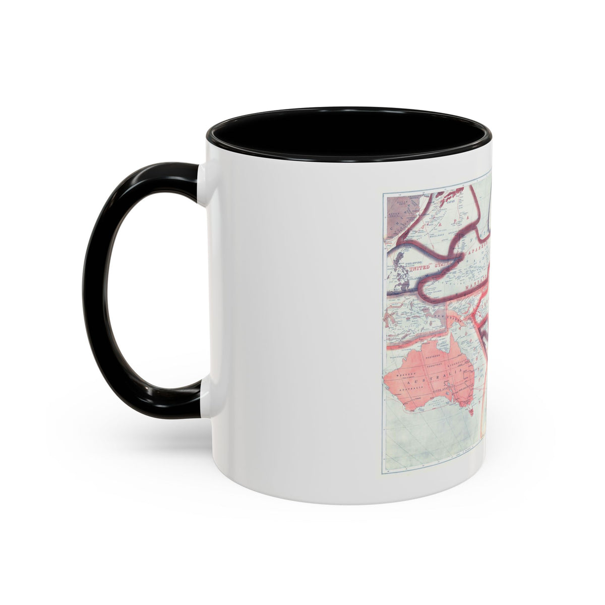 Pacific - Sovereignty and Mandate Boundary Lines (1921) (Map) Accent Coffee Mug
