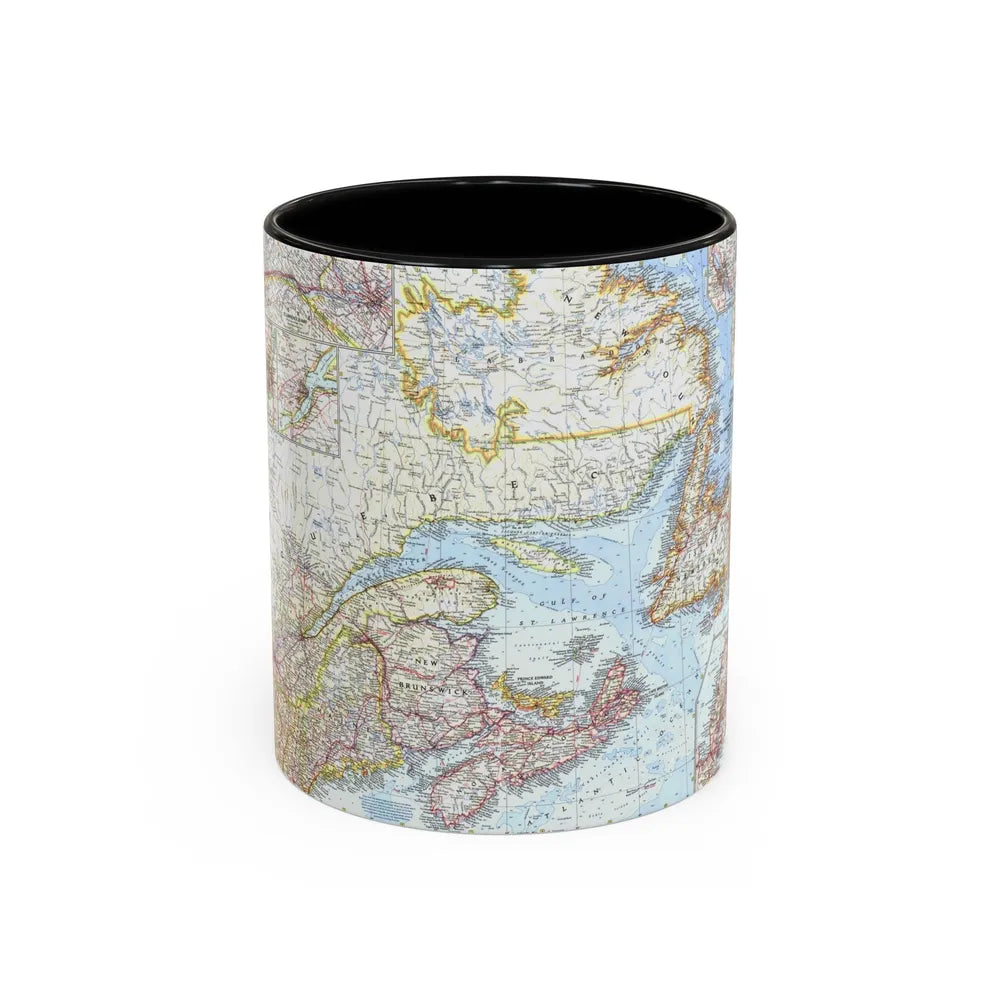 Canada - Eastern (1967) (Map) Accent Coffee Mug-11oz-Black-Go Mug Yourself