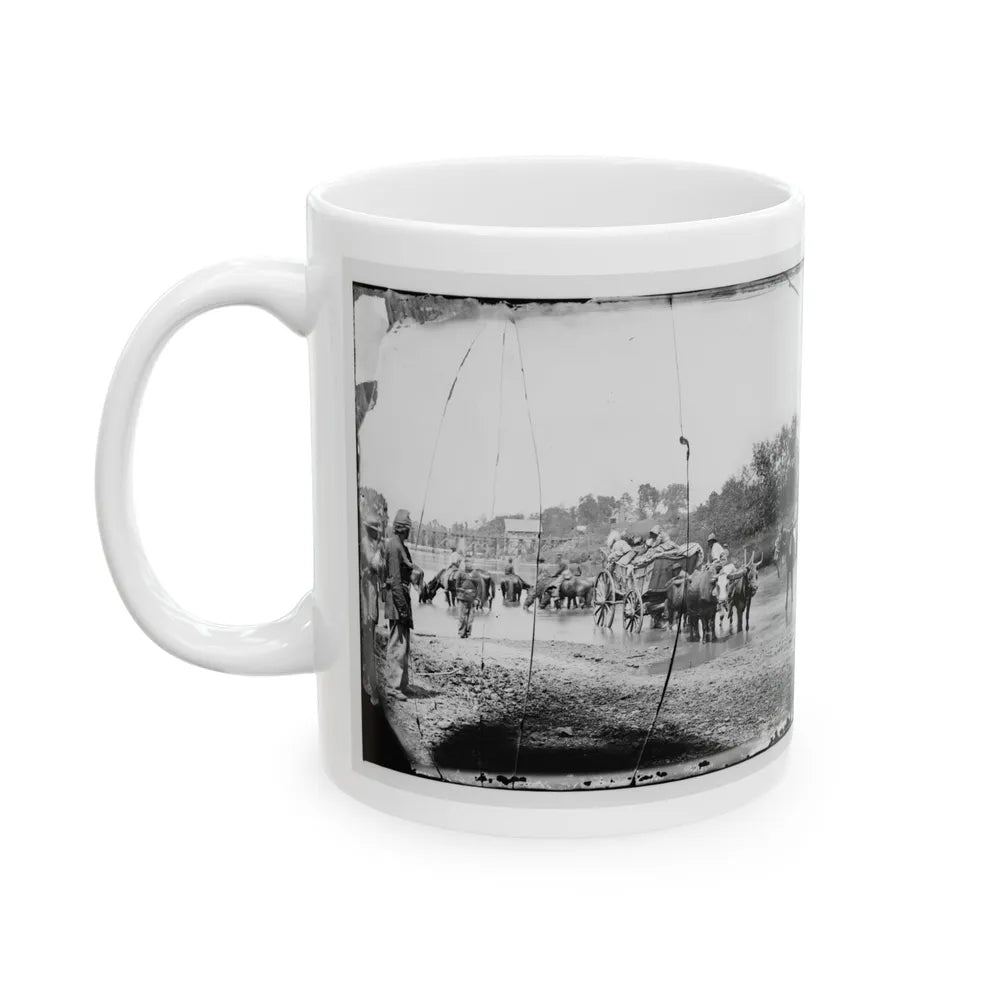 Rappahannock River, Va. Fugitive African Americans Fording The Rappahannock (U.S. Civil War) White Coffee Mug-Go Mug Yourself