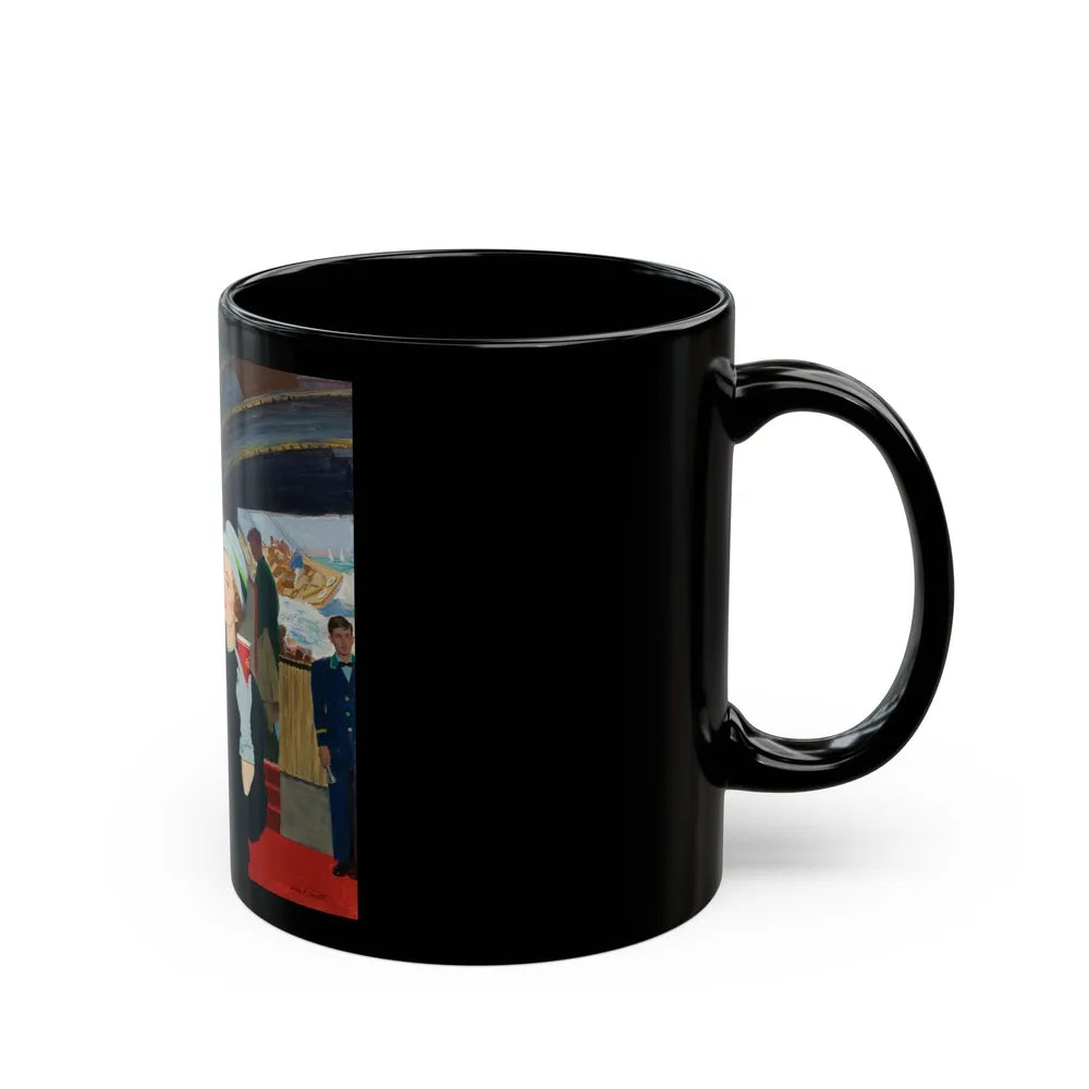 During the Intermission...the Pause that Refreshes, Coca-Cola ad illustration, c. 1960 - Black Coffee Mug-Go Mug Yourself