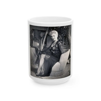 Kim Novak #251 (Vintage Female Icon) White Coffee Mug-15oz-Go Mug Yourself