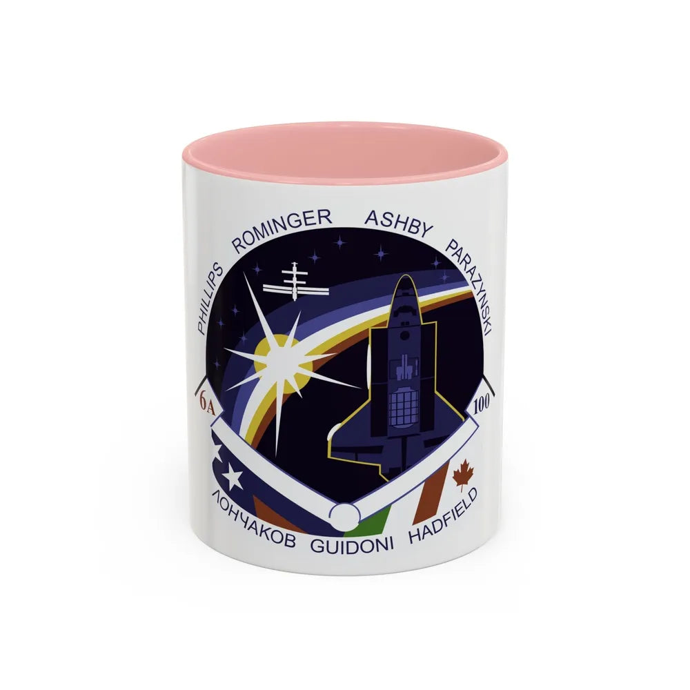 STS 100 (NASA) Accent Coffee Mug-11oz-Pink-Go Mug Yourself