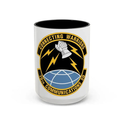 70th Communications Squadron (U.S. Air Force) Accent Coffee Mug 15oz Black - Go Mug Yourself