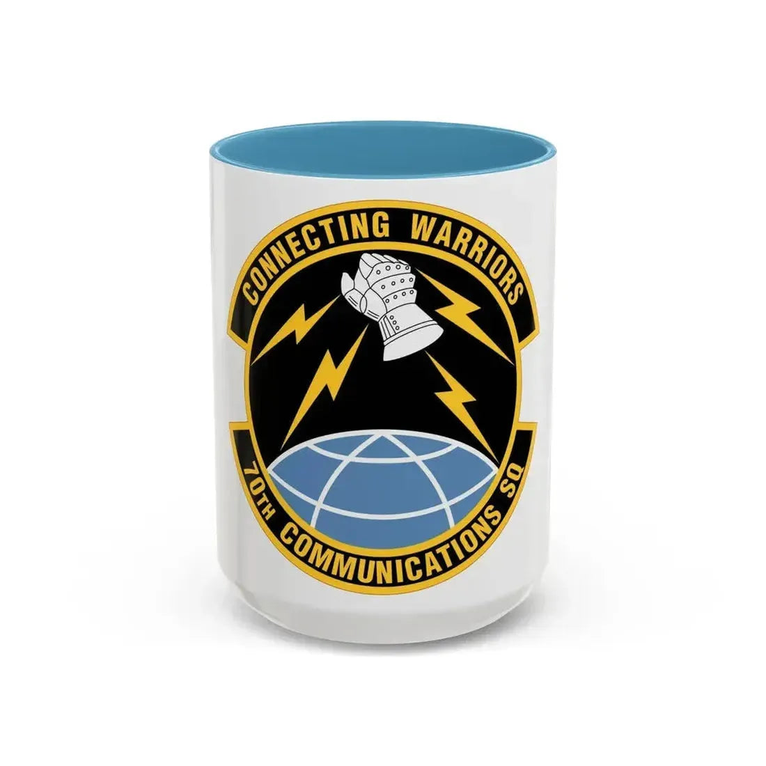 70th Communications Squadron (U.S. Air Force) Accent Coffee Mug 15oz Light Blue - Go Mug Yourself