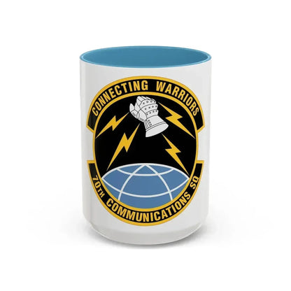 70th Communications Squadron (U.S. Air Force) Accent Coffee Mug 15oz Light Blue - Go Mug Yourself