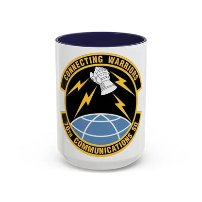 70th Communications Squadron (U.S. Air Force) Accent Coffee Mug 15oz Navy - Go Mug Yourself