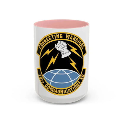 70th Communications Squadron (U.S. Air Force) Accent Coffee Mug 15oz Pink - Go Mug Yourself