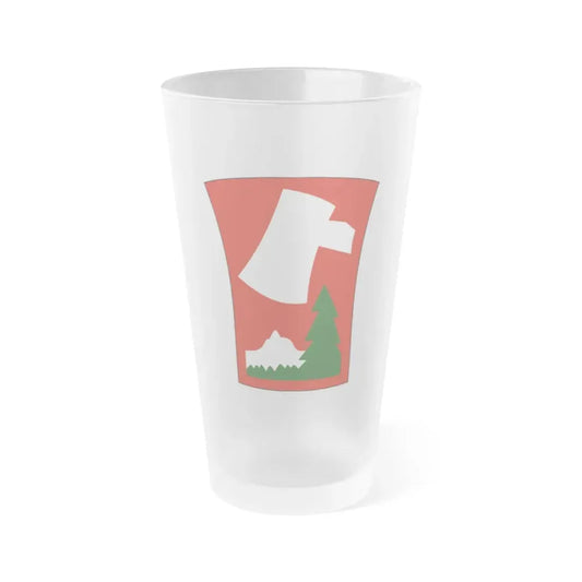 70th Infantry Division patch (U.S. Army) Frosted Pint Glass 16oz Default Title - Go Mug Yourself