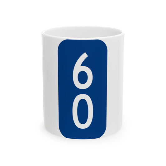 Warren County 60 NY tab (New York) (Road Sign) White Coffee Mug