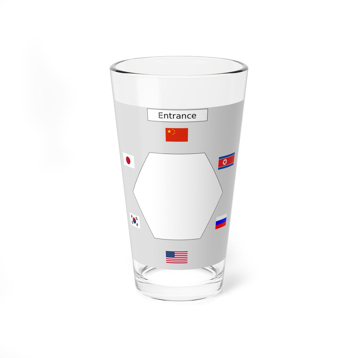 Table layout of Six-Party Talks (China) Pint Glass 16oz