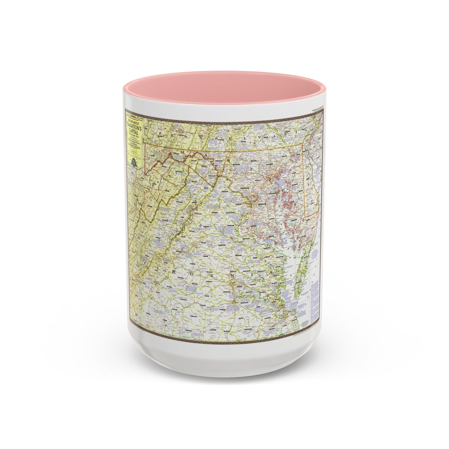 USA - Round About the Nation's Capital (1956) (Map) Accent Coffee Mug