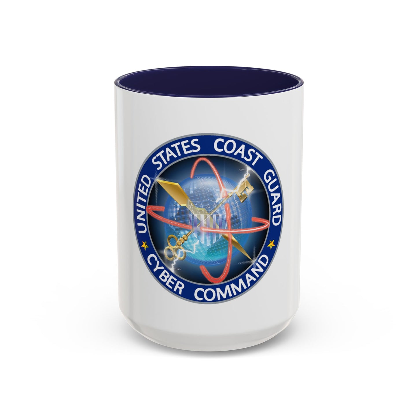USCG Cyber Command (U.S. Coast Guard) Accent Coffee Mug