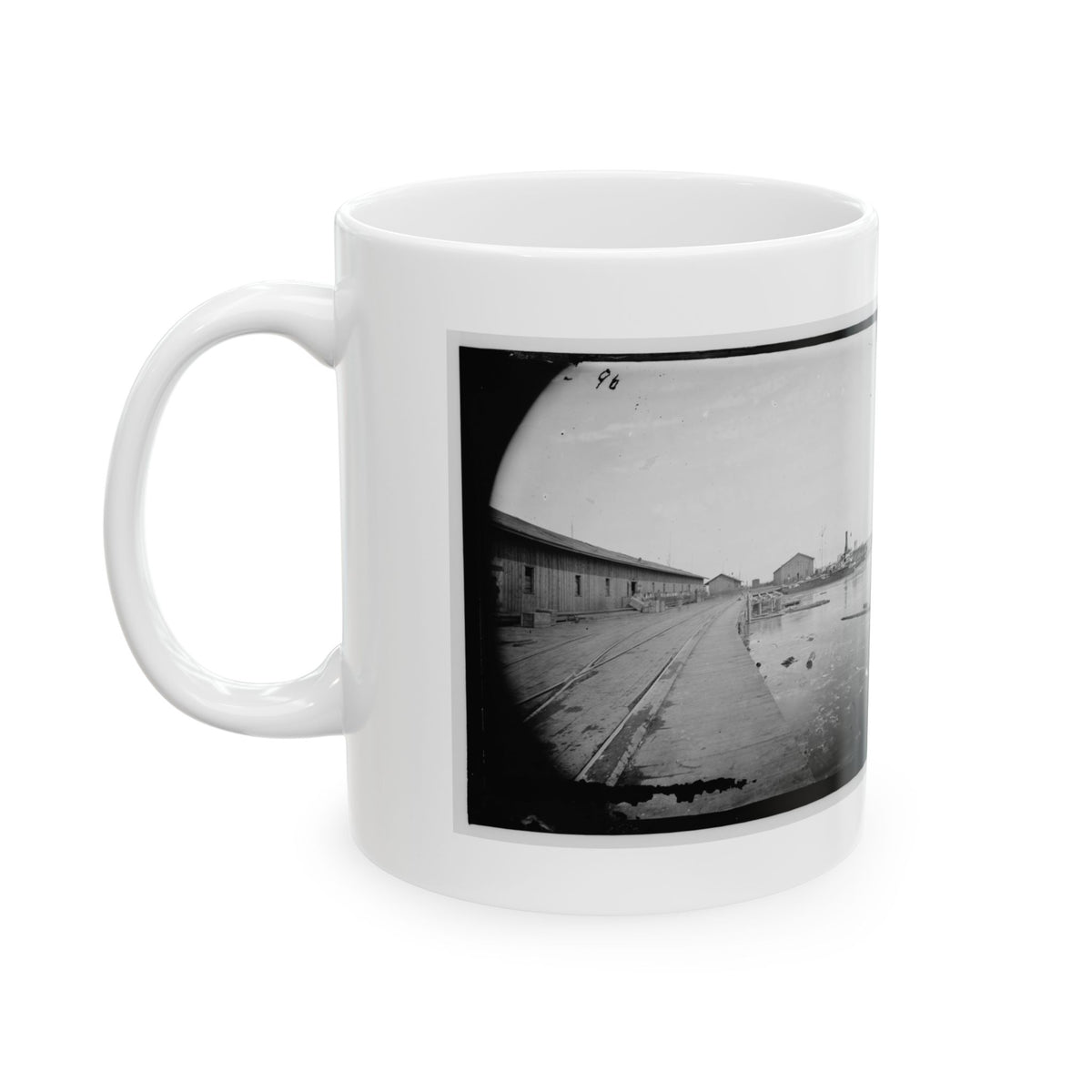 Aquia Creek Landing, Virginia. View Of Wharf (U.S. Civil War) White Coffee Mug