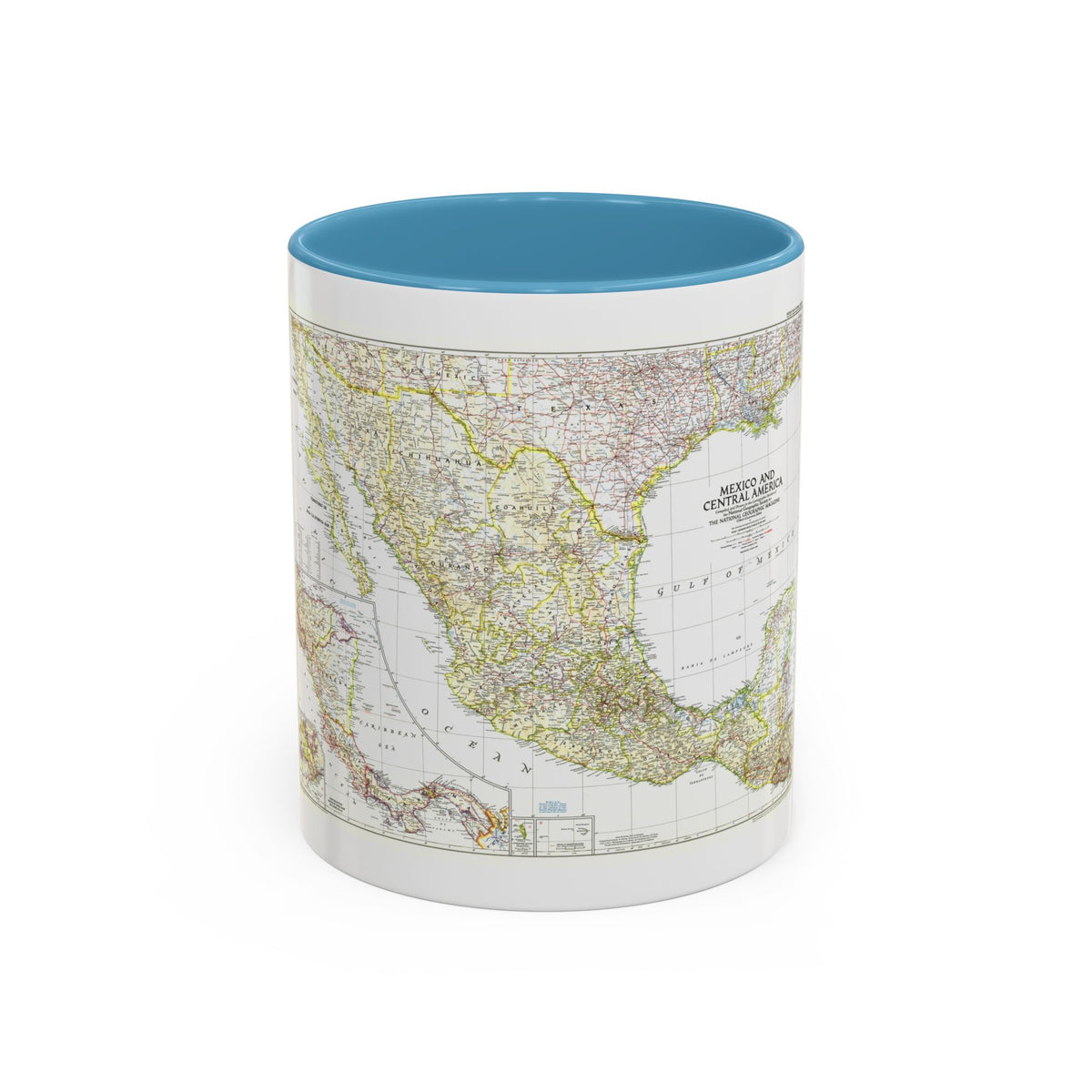 Central America & Mexico (1953) (Map) Accent Coffee Mug